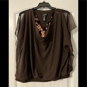 Lane Bryant Fancy Brown Shirt